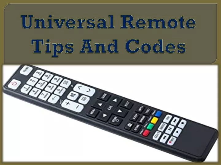 universal remote tips and codes