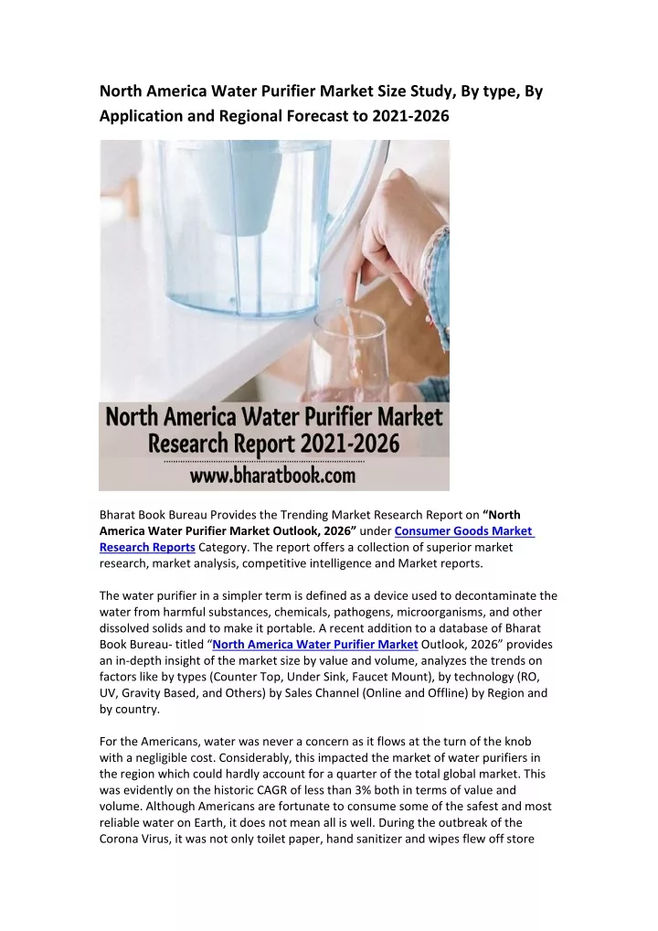 north america water purifier market size study