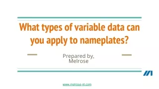 What types of variable data can you apply to nameplates?