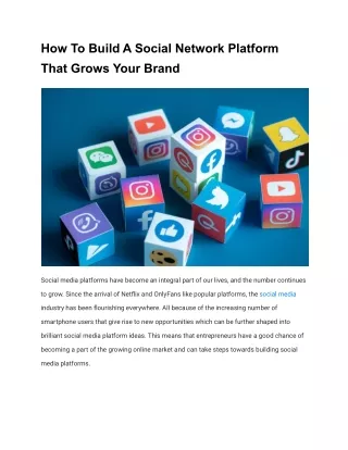 how to build a social network platform that grows