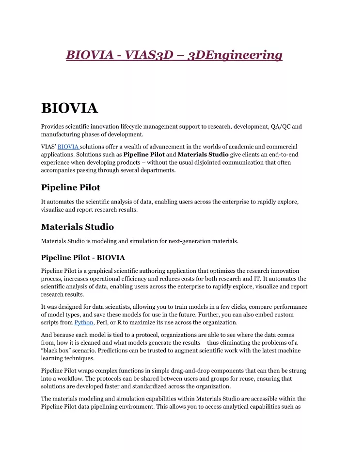 biovia vias3d 3dengineering