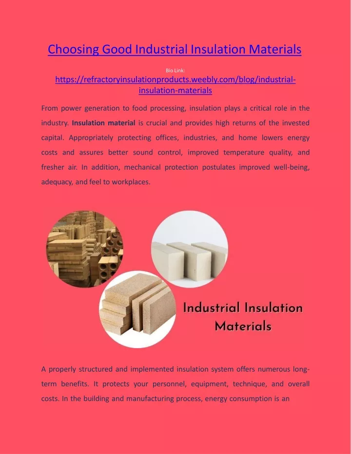 choosing good industrial insulation materials