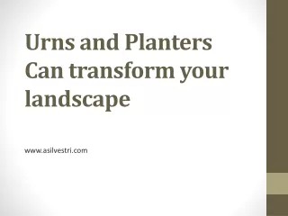 Urns and Planters Can transform your landscape
