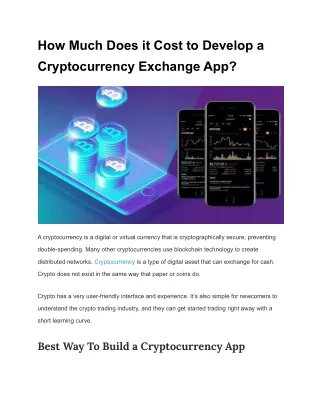 how much does it cost to develop a cryptocurrency