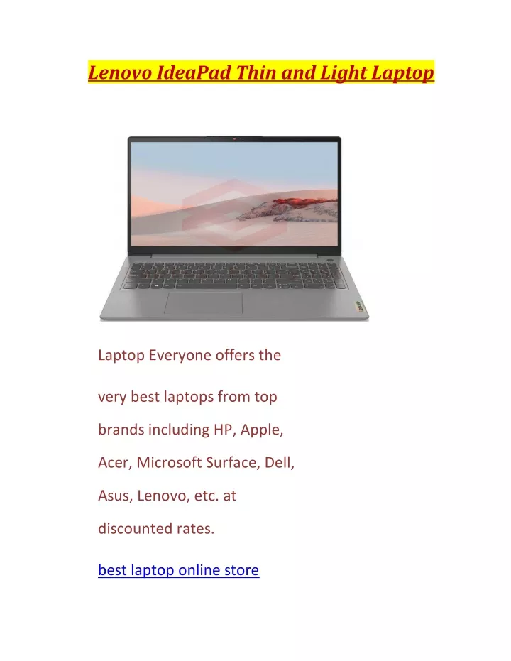 lenovo ideapad thin and light laptop