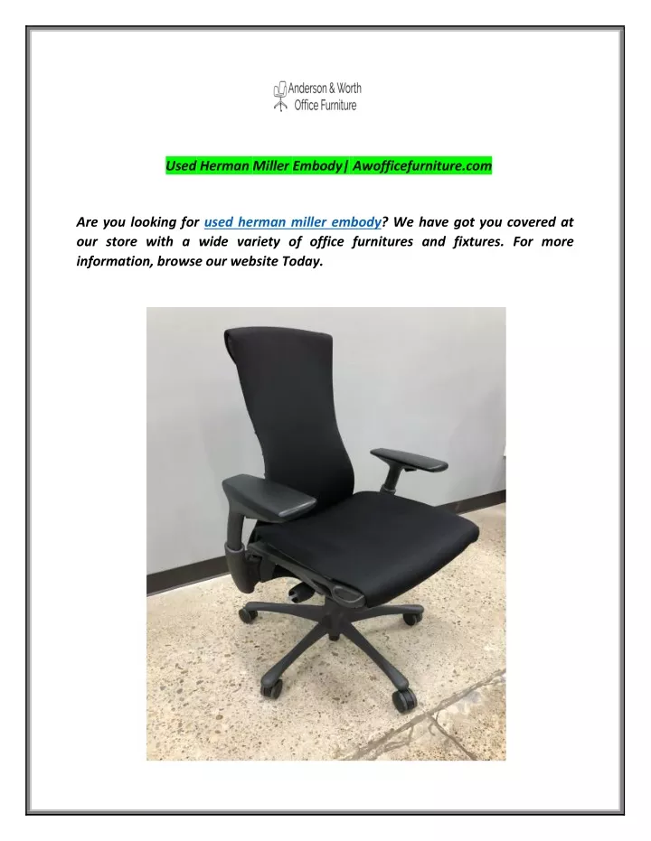 used herman miller embody awofficefurniture com