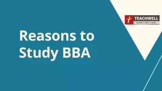 Reasons to Study BBA