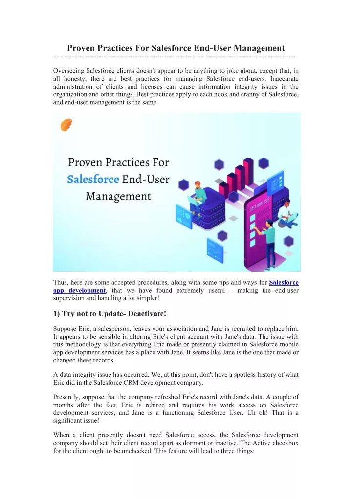 proven practices for salesforce end user