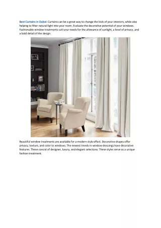 Best Curtains in Dubai