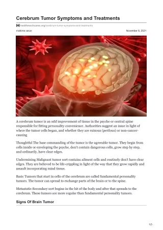 healthreachcares.org-Cerebrum Tumor Symptoms and Treatments