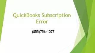QuickBooks Subscription Error