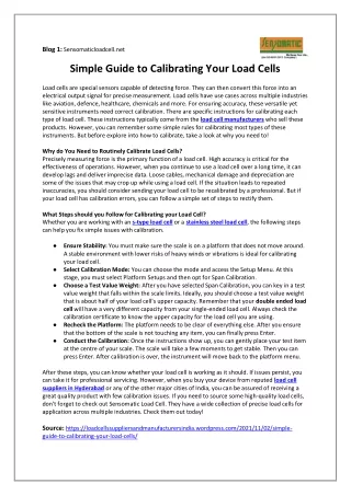 Simple Guide to Calibrating Your Load Cells