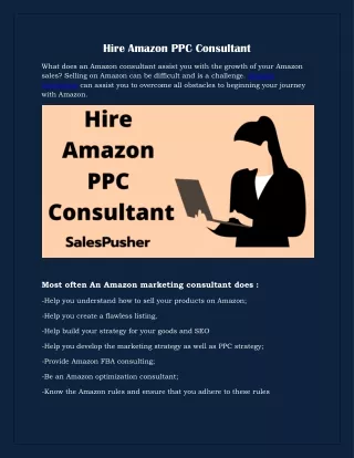 Hire Amazon PPC Consultant