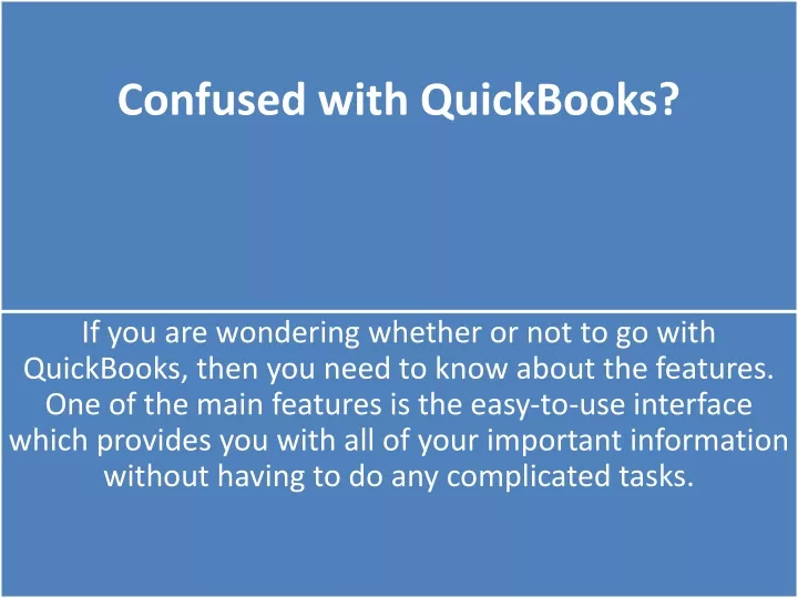 confused with quickbooks