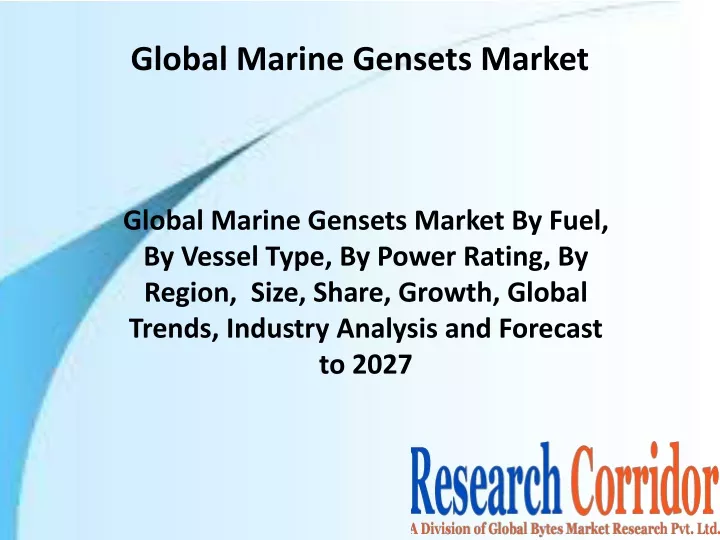 global marine gensets market