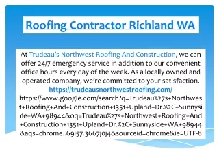 Roofing Contractor Richland WA