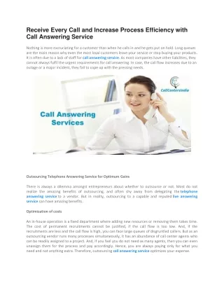 receive every call and increase process