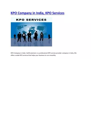 kpo company in india kpo services