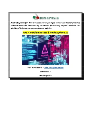 Hire A Verified Hacker  Hackersphase.co