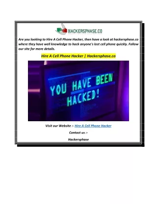 Hire A Cell Phone Hacker  Hackersphase.co
