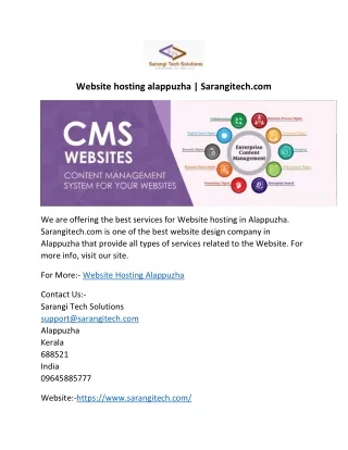Website hosting alappuzha | Sarangitech.com