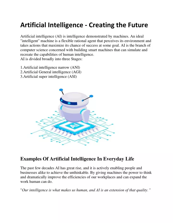 artificial intelligence creating the future