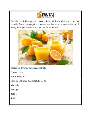 Orange Juice Concentrate Frutasdelicadas.com
