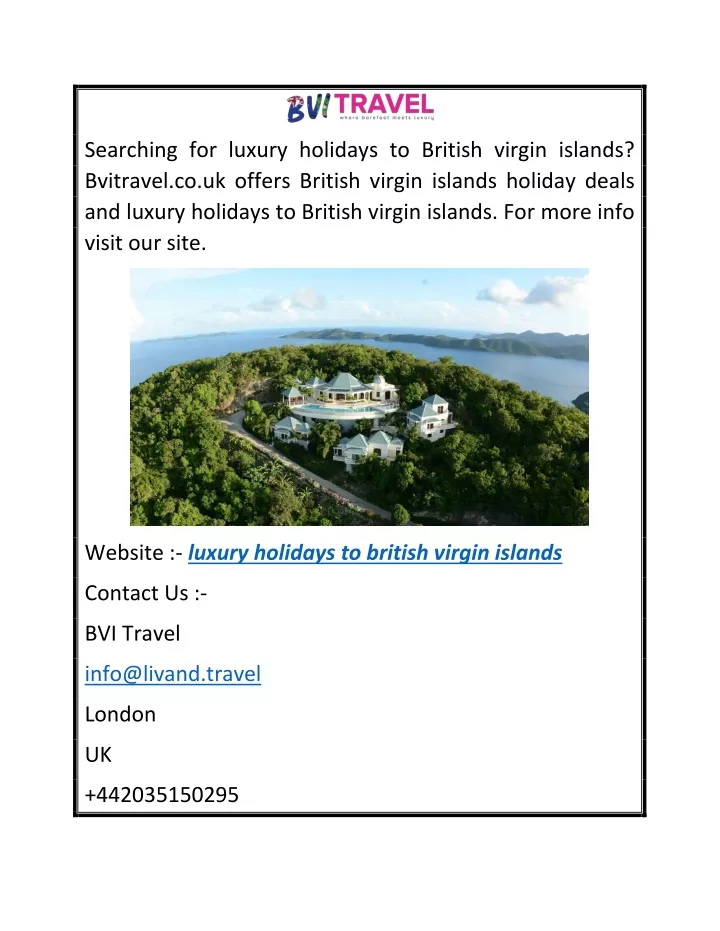 searching for luxury holidays to british virgin