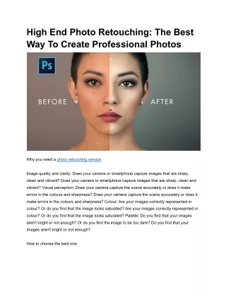 high end photo retouching the best way to create