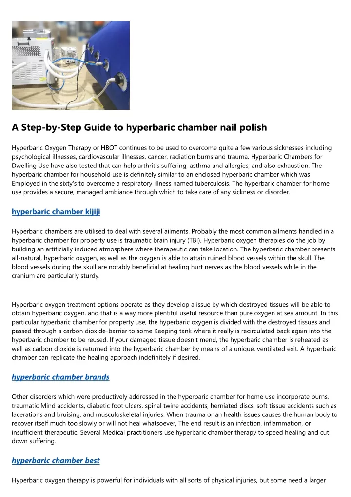 a step by step guide to hyperbaric chamber nail