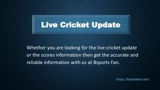Live Cricket Update