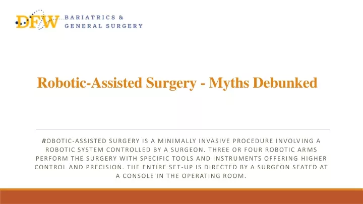 robotic assisted surgery myths debunked