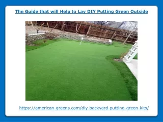 Guide that will Help to Lay DIY Putting Green Outside
