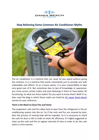 Stop Believing Some Common Air Conditioner Myths