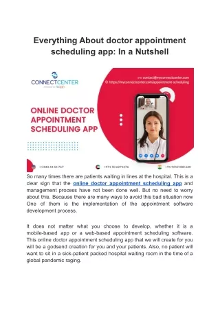 Everything About doctor appointment scheduling app: In a Nutshell
