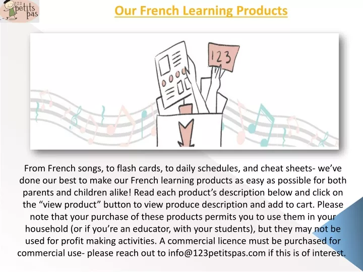 our french learning products