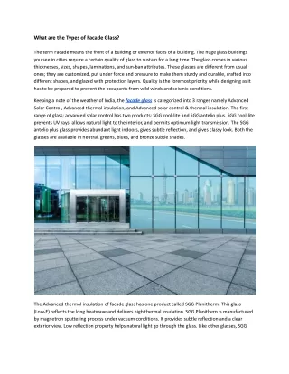 What are the Types of Facade Glass_