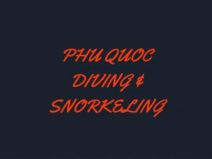 phu quoc diving snorkeling