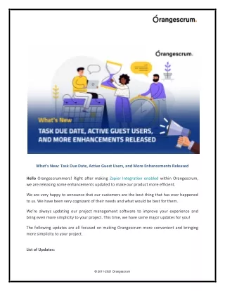 what s new task due date active guest users