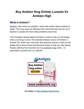 Buy Ambien 5 mg Online-Order Now