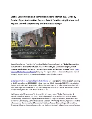 global construction and demolition robots market