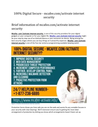 100 digital secure mcafee com activate internet