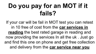do you pay for an mot if it fails