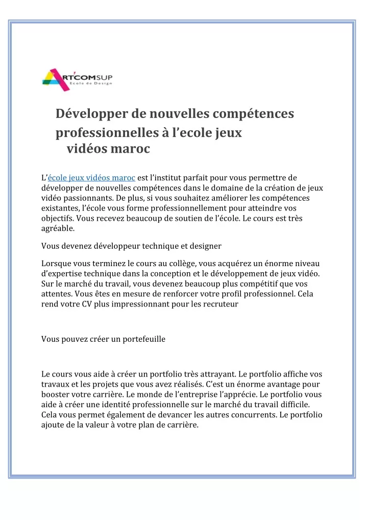 PPT - Développer De Nouvelles Compétences Professionnelles à L’ecole ...