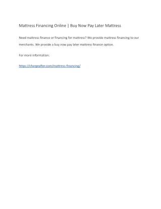 Mattress Financing Online | Buy Now Pay Later Mattress