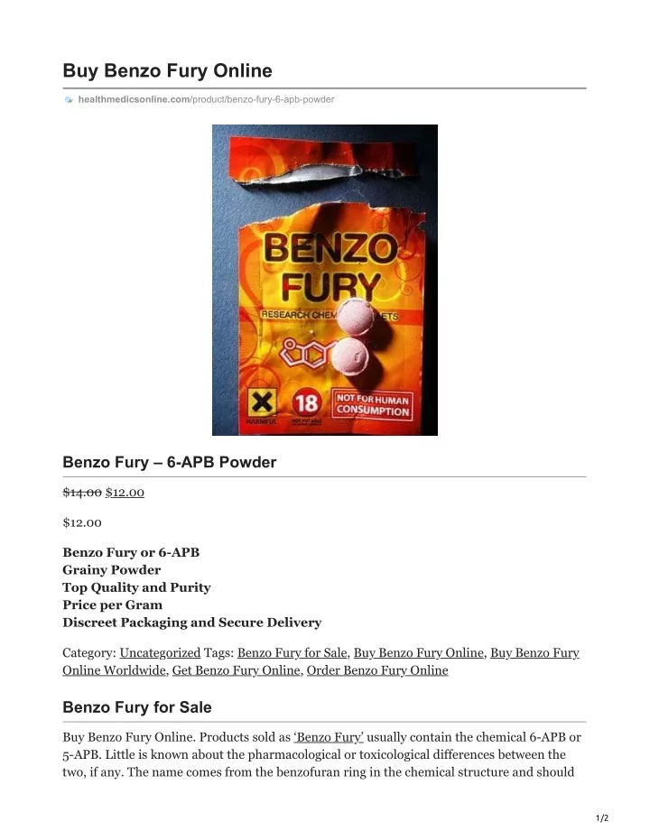 buy benzo fury online