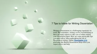 7 tips to follow for writing dissertation