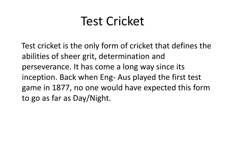 test cricket