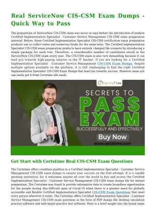 Get Success With Real ServiceNow CIS-CSM Dumps PDF [2021]