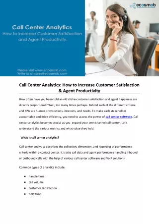 call center analytics how to increase customer